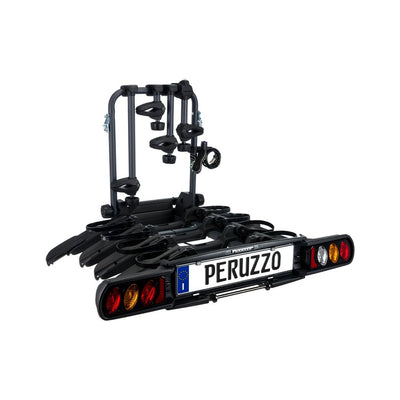 Peruzzo Pure Instinct 4 Fietsendrager 4 E-Bikes voor Trekhaak met Frame- en Wielbevestiging 13-polige Aansluiting Afsluitbaar Kantelbaar