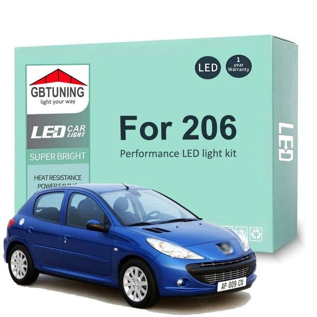 VCTparts Peugeot 206 1998 - 2008 Interieur Verlichting Canbus led Wit 6000K NORGOS 6