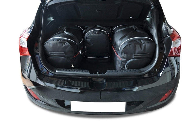 Kjust Reistassenset voor Hyundai i30 3-deurs 2013-2017 - Set van 4 Tassen met 2 Roltassen en 2 Sporttassen