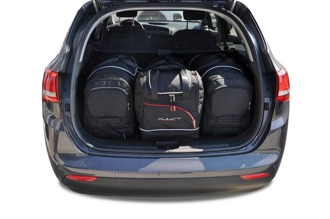 Kjust Reistassenset voor Kia Ceed Sportswagon 2012-2018 - Set van 4 Tassen met 3 Roltassen en 1 Sporttas
