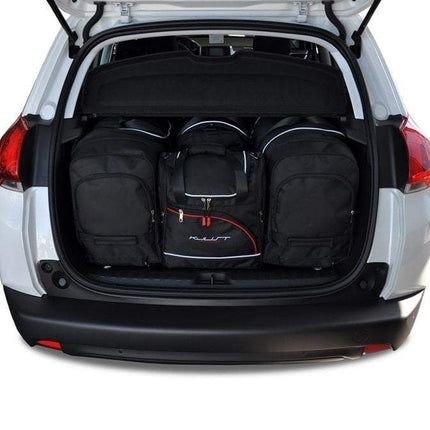Kjust Reistassenset voor Peugeot 2008 2013-2019 - Set van 4 Tassen met 2 Roltassen 1 Sporttas en 1 Vliegtuigtas