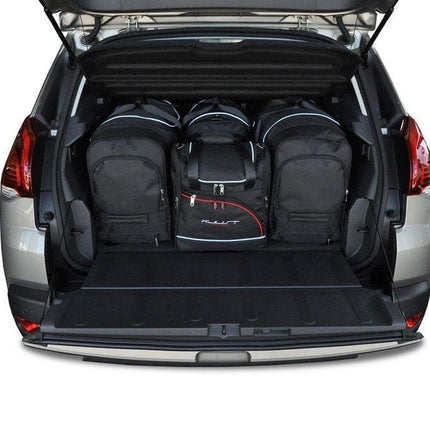 Kjust Reistassenset voor Peugeot 3008 2009-2017 - Set van 4 Tassen met 2 Roltassen 1 Sporttas en 1 Vliegtuigtas