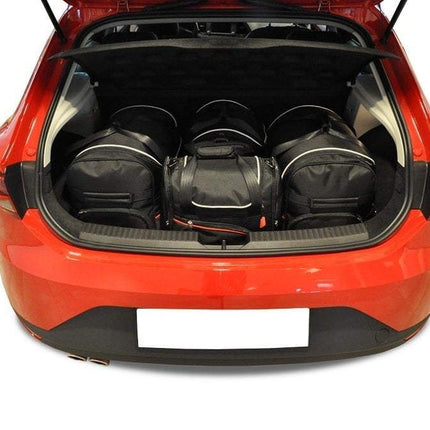 Kjust Reistassenset voor Seat Leon 5-deurs 2013-2020 - Set van 4 Tassen met 2 Roltassen 1 Sporttas en 1 Vliegtuigtas