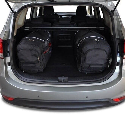 Kjust Reistassenset voor Kia Carens vanaf 2013 - Set van 4 Tassen met 3 Roltassen en 1 Sporttas
