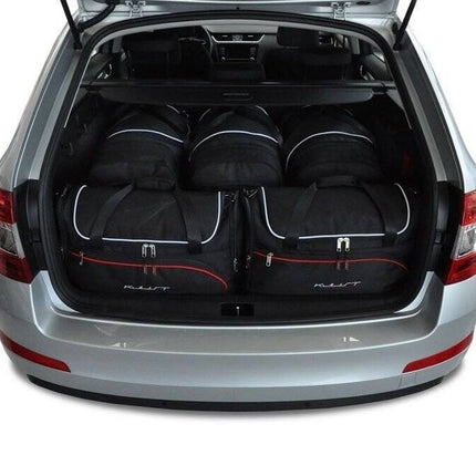 Kjust Reistassenset voor Skoda Octavia stationwagen 2013-2020 - Set van 5 Tassen met 3 Roltassen en 2 Vliegtuigtassen