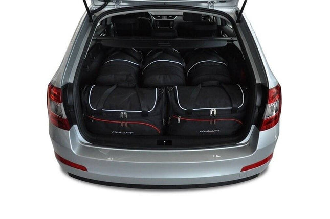 Kjust Reistassenset voor Skoda Octavia stationwagen 2013-2020 - Set van 5 Tassen met 3 Roltassen en 2 Vliegtuigtassen