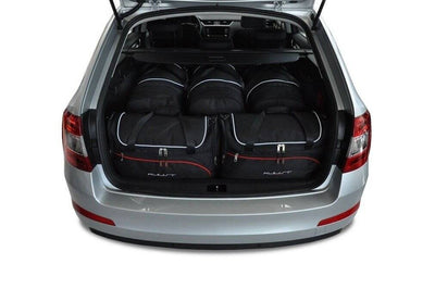 Kjust Reistassenset voor Skoda Octavia stationwagen 2013-2020 - Set van 5 Tassen met 3 Roltassen en 2 Vliegtuigtassen