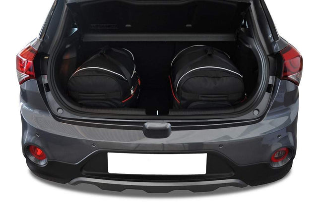 Kjust Reistassenset voor Hyundai i20 5-deurs 2015-2020 - Set van 3 Tassen met 2 Roltassen en 1 Vliegtuigtas