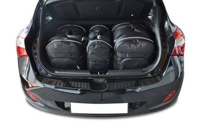 Kjust Reistassenset voor Hyundai i30 3-deurs 2013-2017 - Set van 3 Tassen met 2 Roltassen en 1 Vliegtuigtas