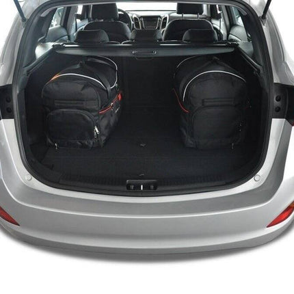 Kjust Reistassenset voor Hyundai i30 Tourer 2012-2017 - Set van 5 Tassen met 3 Roltassen en 2 Vliegtuigtassen