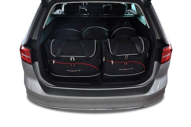 Kjust Reistassenset voor Volkswagen Passat Variant 2014-2024 - Set van 5 Tassen met 3 Roltassen en 2 Vliegtuigtassen