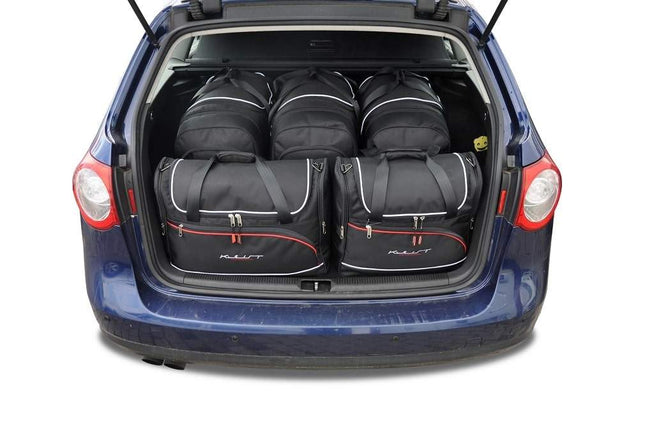 Kjust Reistassenset voor Volkswagen Passat Variant 2005-2011 - Set van 5 Tassen met 3 Roltassen en 2 Vliegtuigtassen