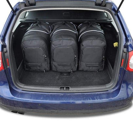 Kjust Reistassenset voor Volkswagen Passat Variant 2005-2011 - Set van 5 Tassen met 3 Roltassen en 2 Vliegtuigtassen