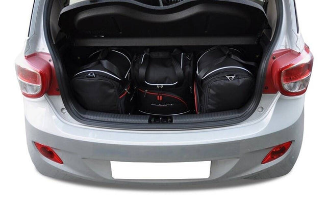 Kjust Reistassenset voor Hyundai i10 5-deurs 2014-2019 - Set van 4 Tassen met 2 Sporttassen en 2 Vliegtuigtassen