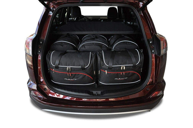 Kjust Reistassenset voor Toyota RAV 4 5-deurs 2013-2019 - Set van 5 Tassen met 3 Roltassen en 2 Vliegtuigtassen