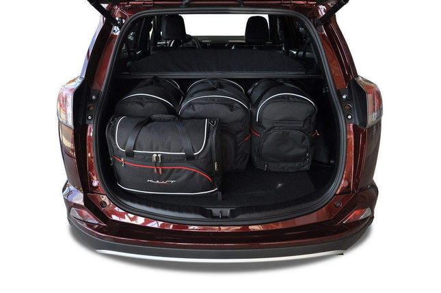 Kjust Reistassenset voor Toyota RAV 4 5-deurs 2013-2019 - Set van 5 Tassen met 3 Roltassen en 2 Vliegtuigtassen