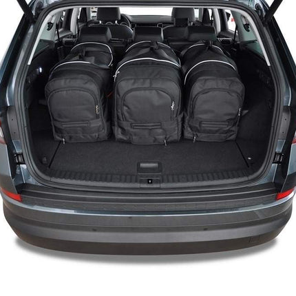 Kjust Reistassenset voor Skoda Kodiaq 2016-2024 - Set van 5 Tassen met 3 Roltassen en 2 Vliegtuigtassen