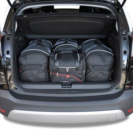 Kjust Reistassenset voor Opel Crossland X 2017-2020 - Set van 4 Tassen met 2 Roltassen 1 Sporttas en 1 Vliegtuigtas