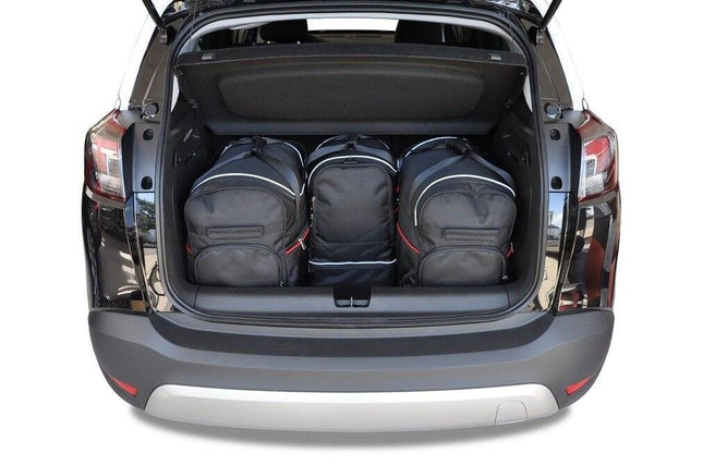 Kjust Reistassenset voor Opel Crossland X 2017-2020 - Set van 4 Tassen met 2 Roltassen 1 Sporttas en 1 Vliegtuigtas