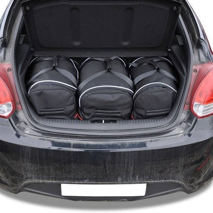 Kjust Reistassenset voor Hyundai Veloster 2011-2018 - Set van 3 Tassen met 3 Roltassen