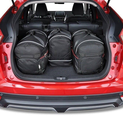 Kjust Reistassenset voor Mitsubishi Eclipse Cross vanaf 2017 - Set van 4 Tassen met 2 Roltassen 1 Sporttas en 1 Vliegtuigtas