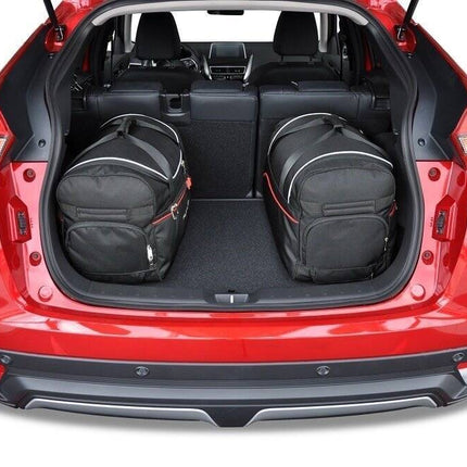 Kjust Reistassenset voor Mitsubishi Eclipse Cross vanaf 2017 - Set van 4 Tassen met 2 Roltassen 1 Sporttas en 1 Vliegtuigtas