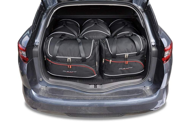 Kjust Reistassenset voor Renault Megane Sport Tourer 2016-2022 - Set van 5 Tassen met 3 Roltassen en 2 Vliegtuigtassen