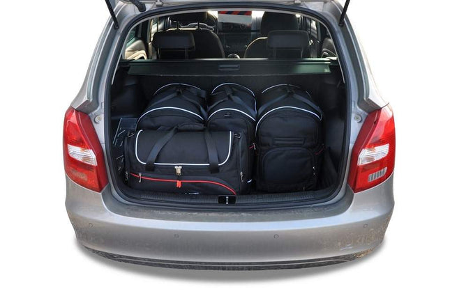 Kjust Reistassenset voor Skoda Fabia stationwagen 2007-2015 - Set van 5 Tassen met 2 Roltassen 1 Sporttas en 2 Vliegtuigtassen