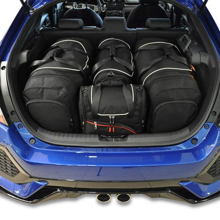 Kjust Reistassenset voor Honda Civic 5-deurs 2017-2022 - Set van 4 Tassen met 2 Roltassen 1 Sporttas en 1 Vliegtuigtas