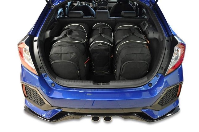 Kjust Reistassenset voor Honda Civic 5-deurs 2017-2022 - Set van 4 Tassen met 2 Roltassen 1 Sporttas en 1 Vliegtuigtas