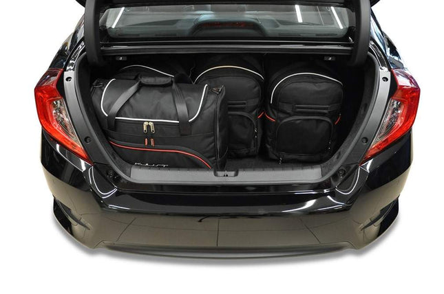 Kjust Reistassenset voor Honda Civic Sedan 2018-2022 - Set van 5 Tassen met 3 Roltassen en 2 Vliegtuigtassen