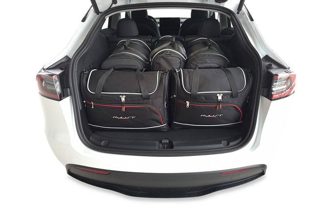 Kjust Reistassenset voor Tesla Model Y 2020-2025 - Set van 5 Tassen met 2 Roltassen 1 Sporttas en 2 Vliegtuigtassen