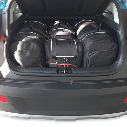 Kjust Reistassenset voor Hyundai Bayon vanaf 2021 - Set van 4 Tassen met 2 Roltassen 1 Sporttas en 1 Vliegtuigtas