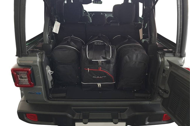 Kjust Reistassenset voor Jeep Wrangler vanaf 2018 - Set van 4 Tassen met 2 Roltassen en 2 Sporttassen