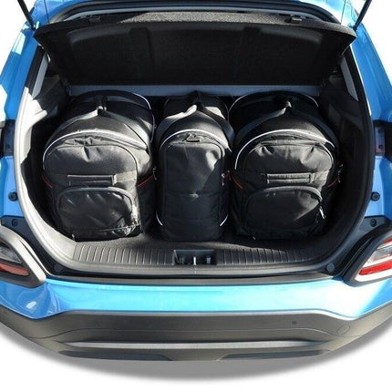 Kjust Reistassenset voor Hyundai Kona 2017-2023 - Set van 3 Tassen met 2 Roltassen en 1 Vliegtuigtas