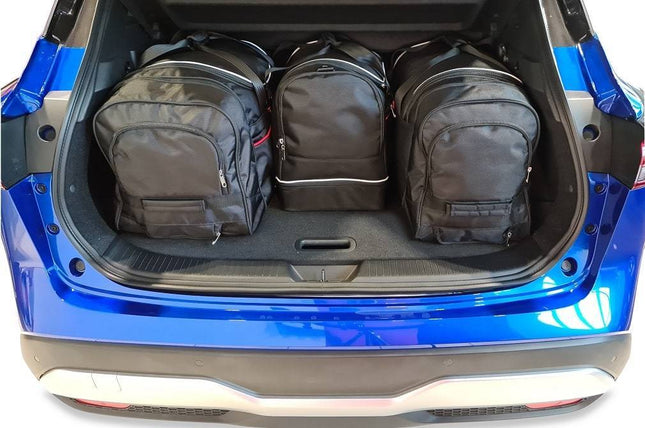 Kjust Reistassenset voor Nissan Qashqai vanaf 2021 - Set van 4 Tassen met 2 Roltassen 1 Sporttas en 1 Vliegtuigtas