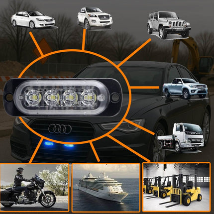 VCTparts Professionele Blauwe LED Grillflitsers en Bumperflitsers (IP65) Krachtige Stroboscoop Zwaailichten Set voor Hulpdiensten of op Eigen Terrein NORGOS 3