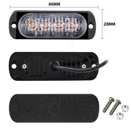 VCTparts Professionele Blauwe LED Grillflitsers en Bumperflitsers (IP65) Krachtige Stroboscoop Zwaailichten Set voor Hulpdiensten of op Eigen Terrein NORGOS 6