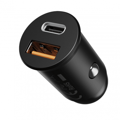 Proove 20W Snelle Auto Oplader USB-A en Type-C – Compacte Aluminium Dubbele Autolader met LED en PD 3.0 Ondersteuning