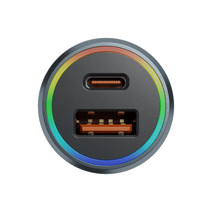 Proove 53W Snelle Auto Oplader USB en USB - C – Dubbele Autolader met Power Delivery 3.0 en LED Indicator in Metallic Grijs - VCTparts.nl
