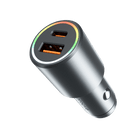 Proove 53W Snelle Auto Oplader USB en USB - C – Dubbele Autolader met Power Delivery 3.0 en LED Indicator in Metallic Grijs - VCTparts.nl