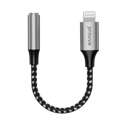 Proove Adapter AUX SoundMesh Lightning naar 3.5mm Grijs voor Smartphones en Audioapparaten