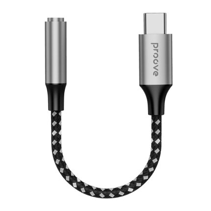Proove Proove Adapter AUX SoundMesh TypeC naar 3.5mm Grijs voor Smartphones en Audioapparaten Proove 3