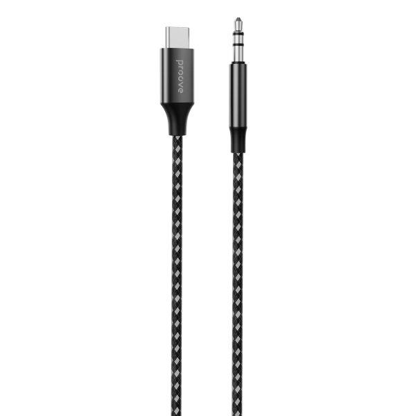 Proove Kabel SoundMesh Type-C naar 3.5mm AUX (1m) Grijs - VCTparts.nl