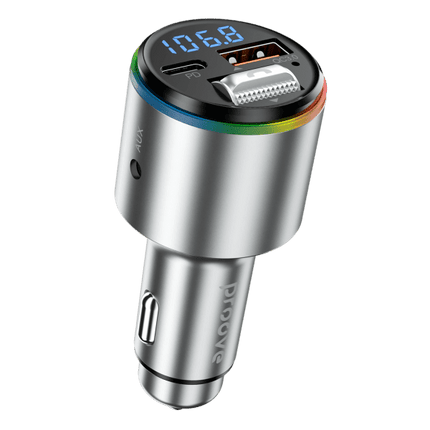 Proove Proove FM Transmitter Power Drive 30W (PD+QC3.0) TypeC+USB Zilver – Snelladen en Muziekstreaming voor een Comfortabele Rijervaring Proove 1