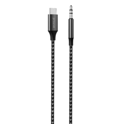 Proove Kabel SoundMesh TypeC naar 3.5mm AUX (1m) Grijs voor Smartphones en Audioapparaten