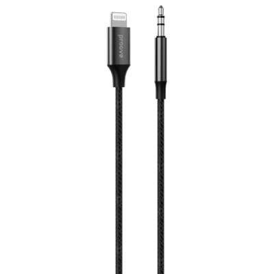 Proove Kabel SoundTrack Lightning naar 3.5mm AUX (1m) Zwart voor Smartphones en Audioapparaten
