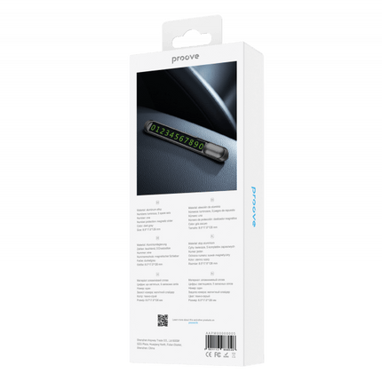 Proove Metal Lock Parkeer Nummerplaat voor Auto – Aluminium Legering – Met Magnetische Schuifafdekking en Lichtgevende Cijfers – 5 Cijfersets – Donkergrijs - VCTparts.nl