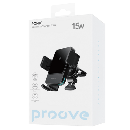Proove Proove Nitro Charge 15W Draadloze Telefoonhouder Auto Ventilatierooster Metallic Grijs – Snelle Oplading en Secure Hold Proove 3