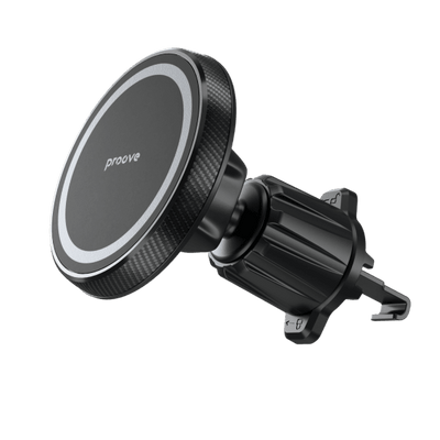Proove Telefoonhouder Carbon Magnetische Bevestiging – Robuuste Metalen Haak voor Ventilatiegrille – Zwart